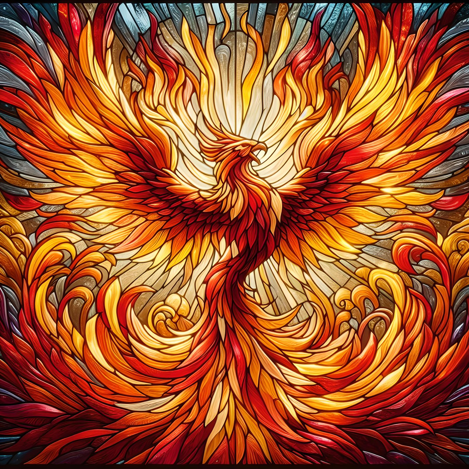 The Phoenix Stained Glass