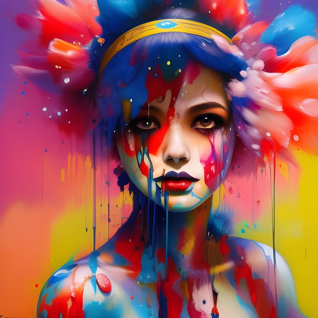 Clown Colour Explosion! - AI Generated Artwork - NightCafe Creator