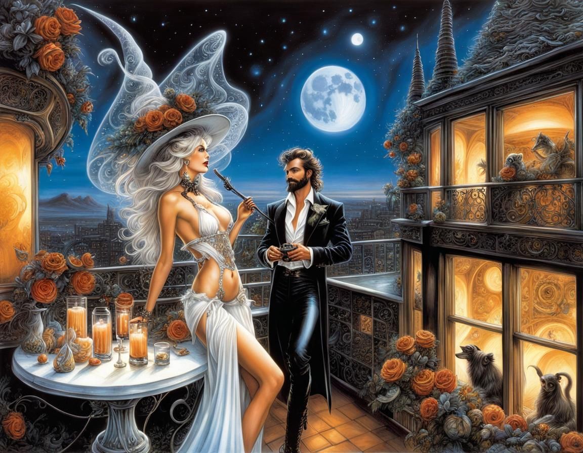 Witchy Rooftop Karaoke AI Generated Artwork NightCafe Creator