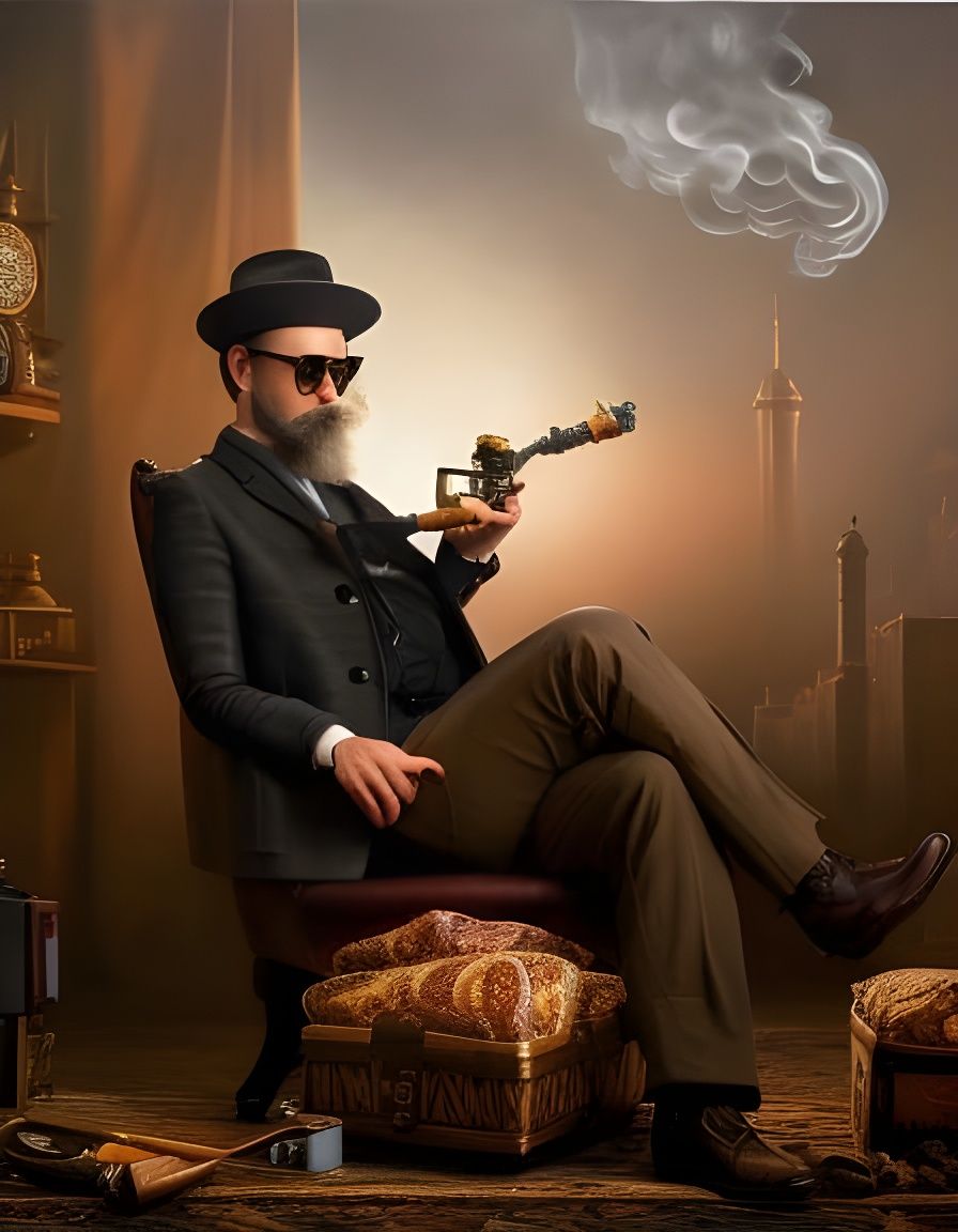 hipster smoking a pipe - AI Generated Artwork - NightCafe Creator