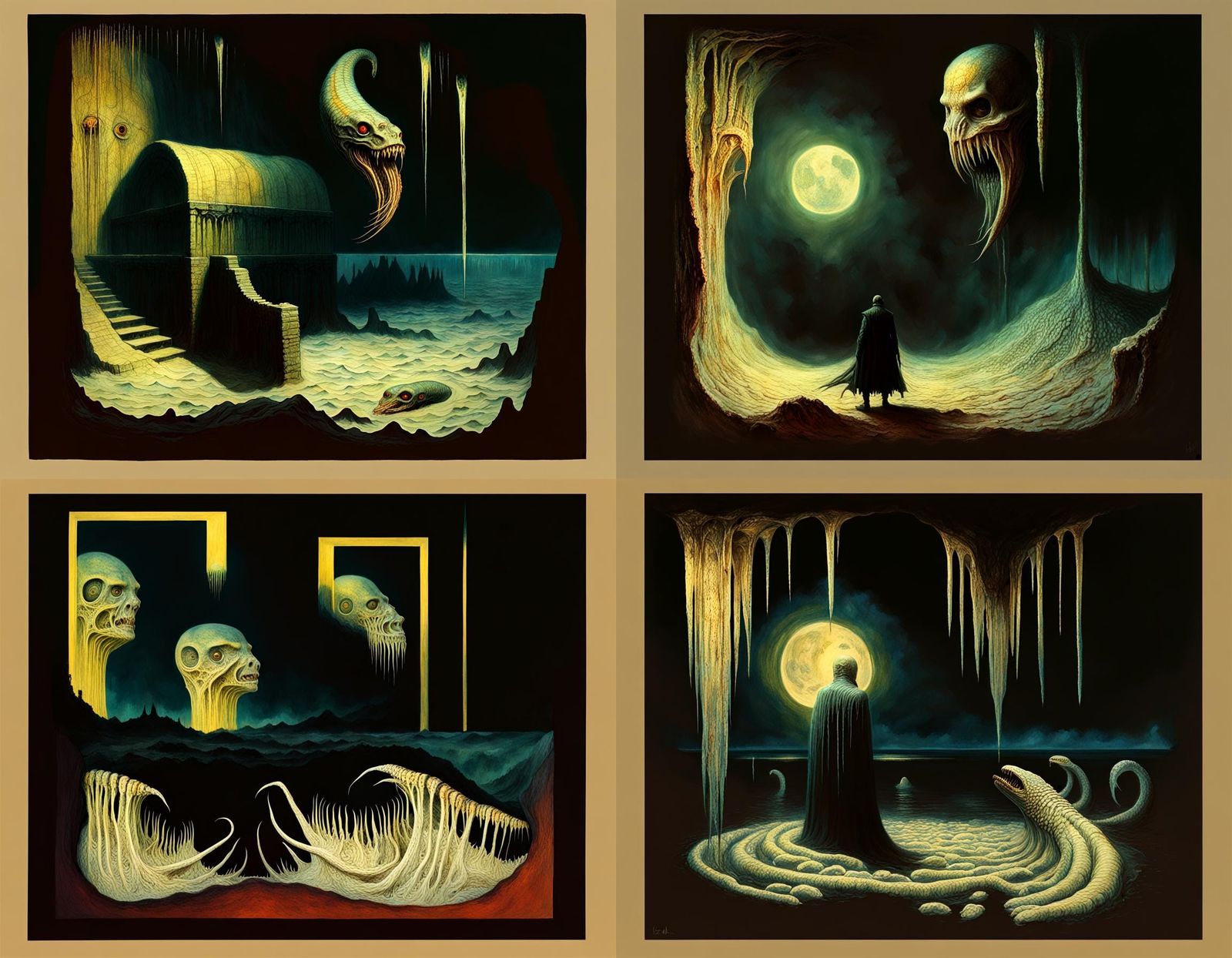 An eldritch god, made out of lamprey mouths and teeth Zdzisł...