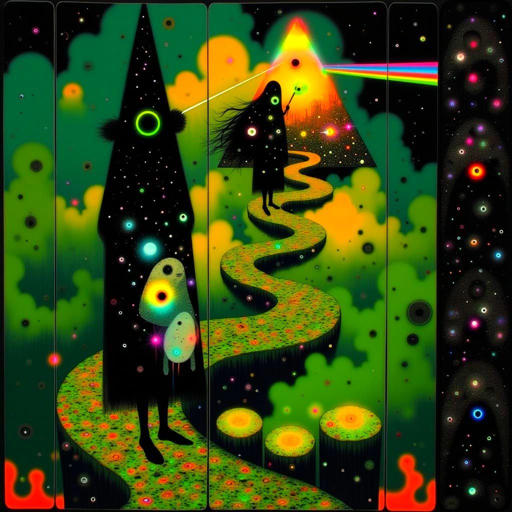 Psychedelic LSD Tab Artwork Blends Wizard of Oz with Pink Fl...