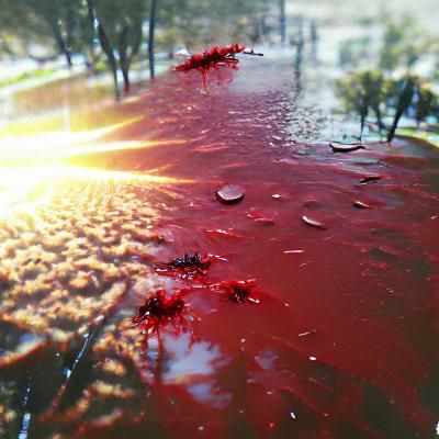 sunny day with blood rain