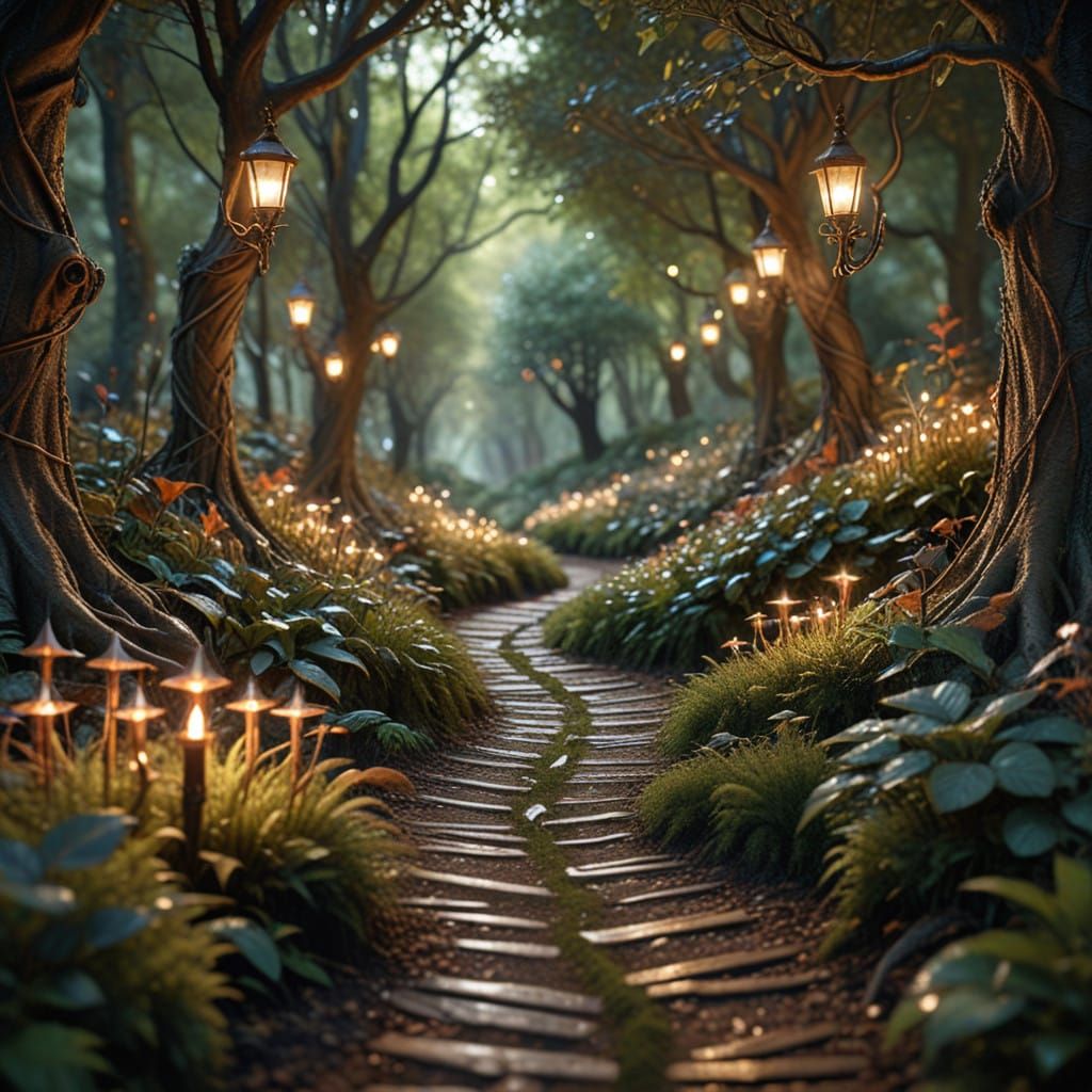 Ethereal Elven Path in Vibrant Bronze and Copper