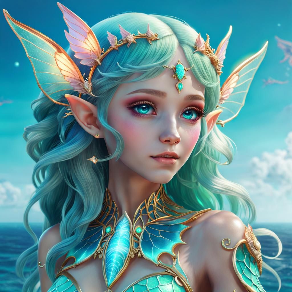 Avendra the Ocean Elf - AI Generated Artwork - NightCafe Creator