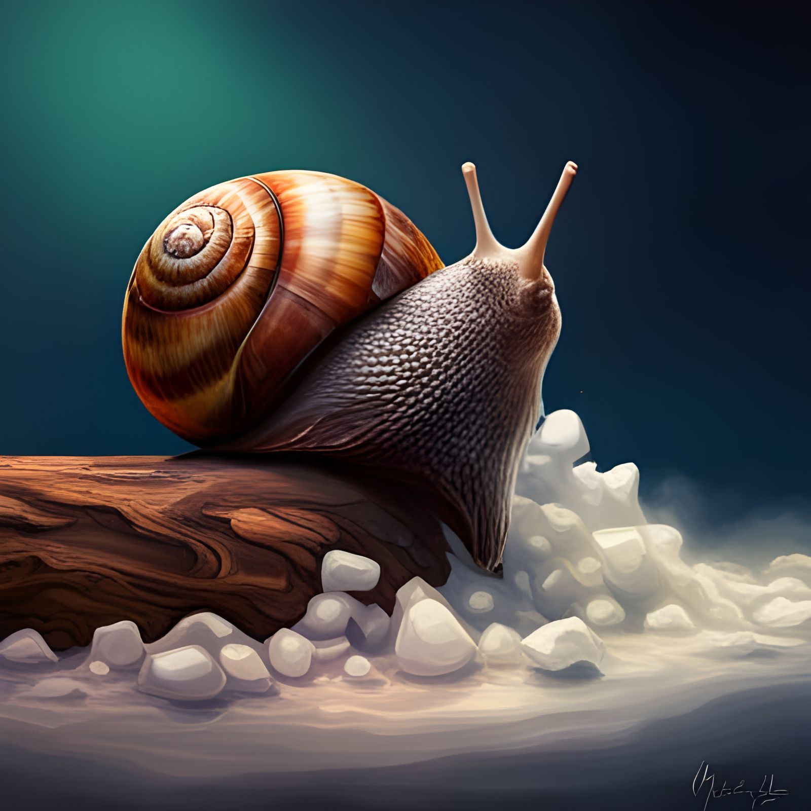 A Snail eating salt AI Generated Artwork NightCafe Creator