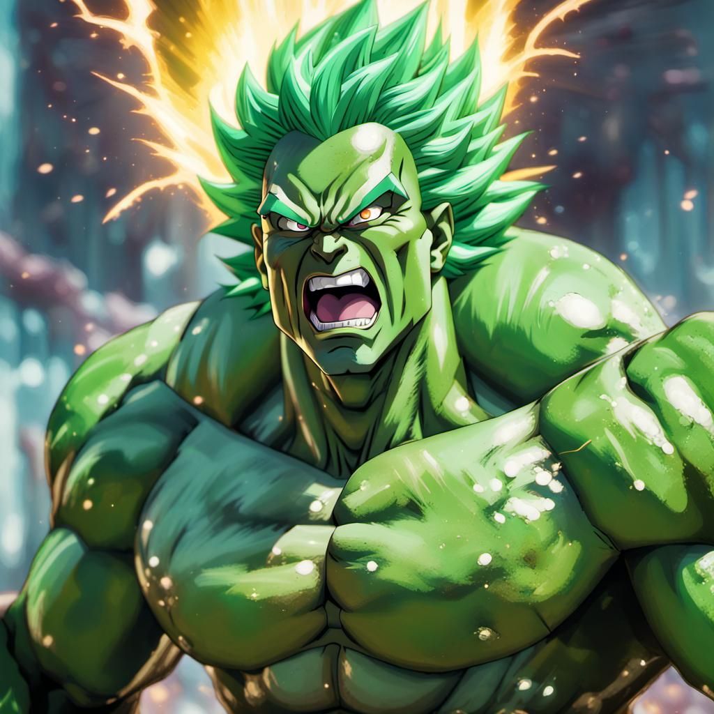 Broly fused with Hulk - AI Generated Artwork - NightCafe Creator