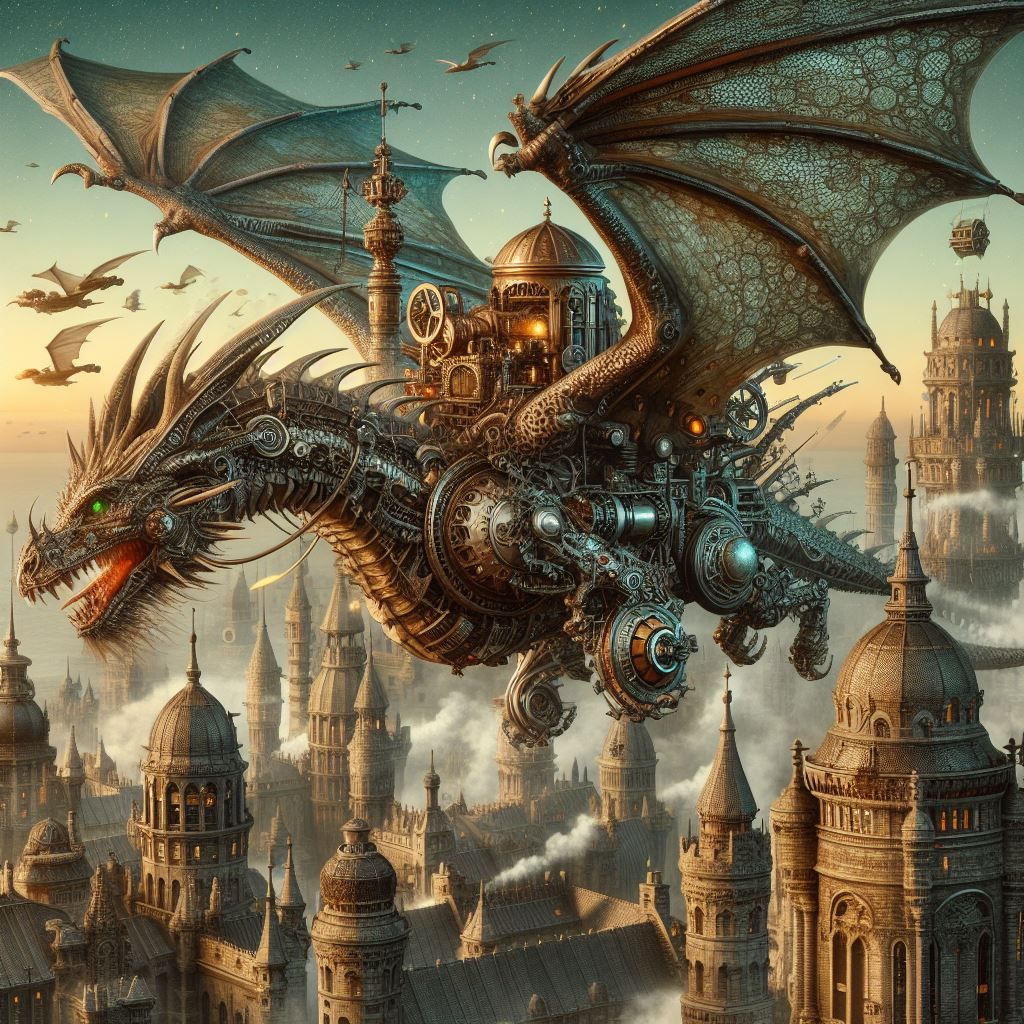 Steampunk Flying wizard tower
