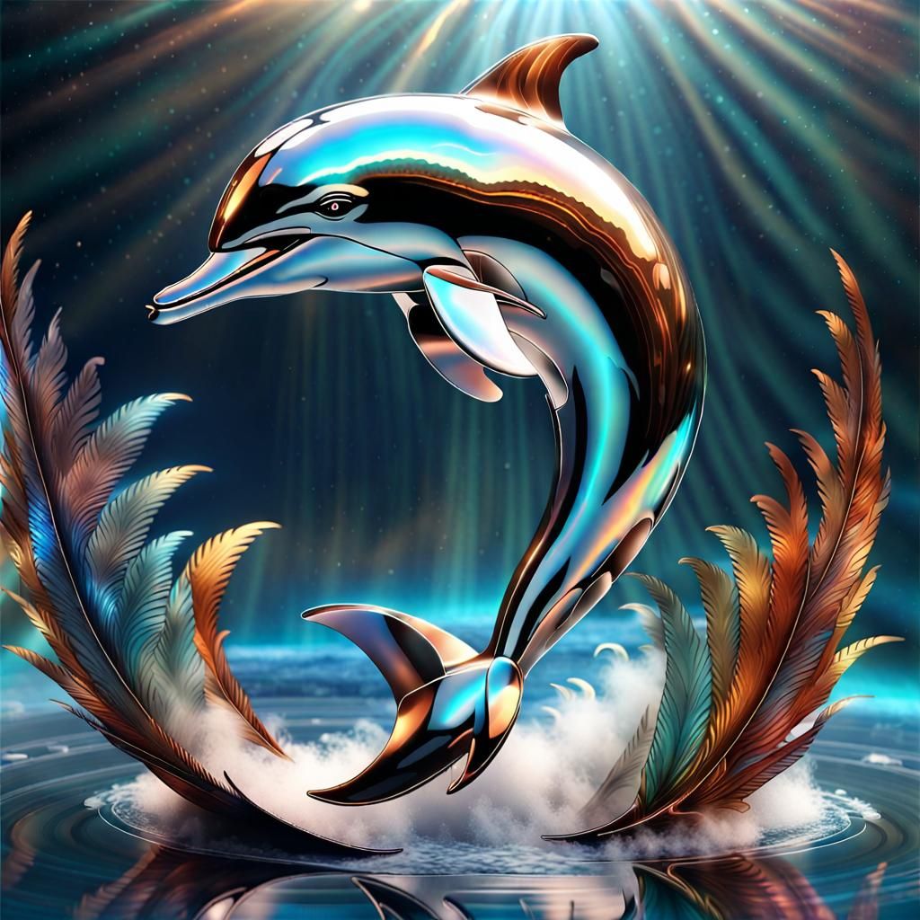 Metal Dolphin - AI Generated Artwork - NightCafe Creator