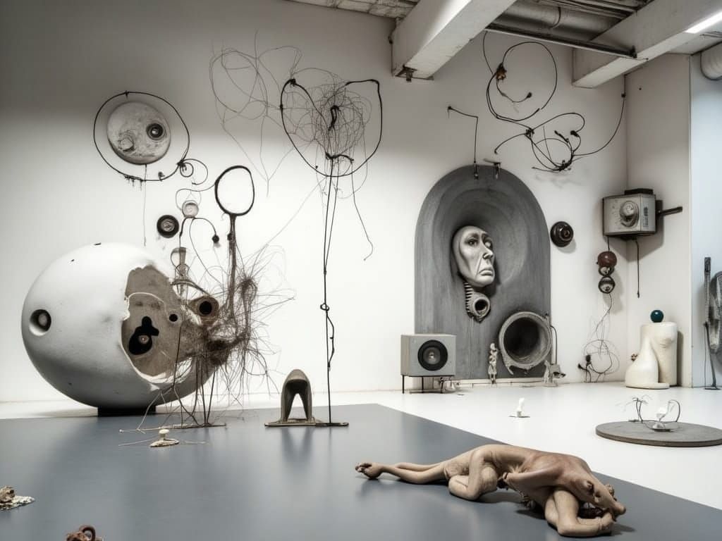 Surreal Anatomical Composition in Dadaist Style