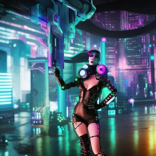 Cass, futuristic cyberpunk queen of shadows. Futuristic cybe...