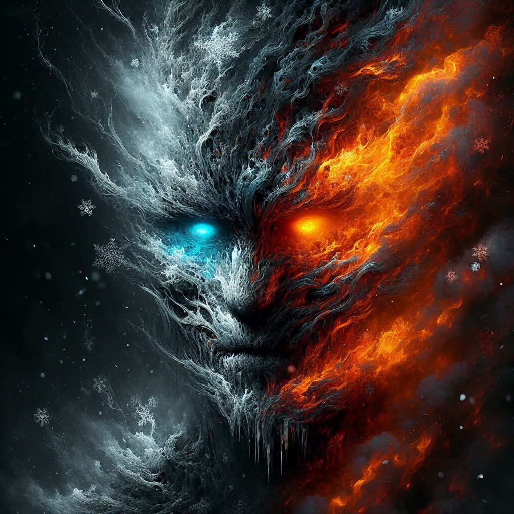 Fire and Ice Elemental Portrait