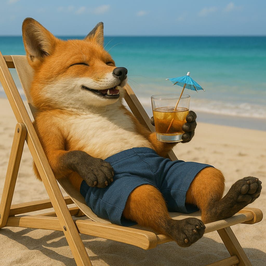 Beach - Relaxed Fox