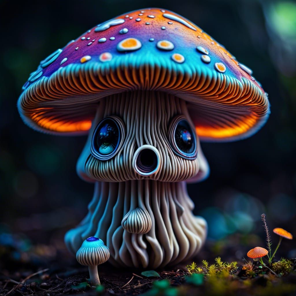 Ghost Mushroom - AI Generated Artwork - NightCafe Creator