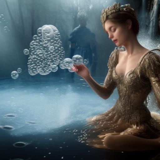 Bubbles in water +  :: Meticulously hyperdetailed fantasy ph...