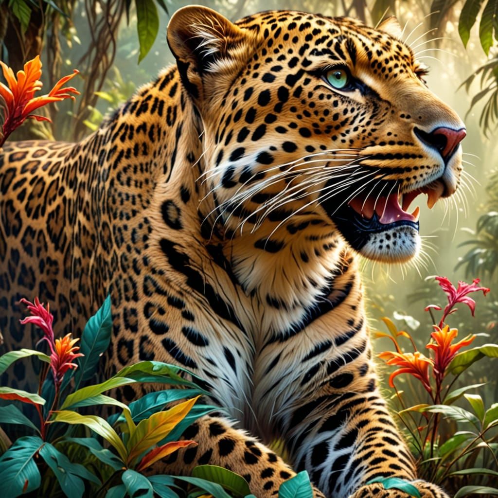 A Leopard in the jungle