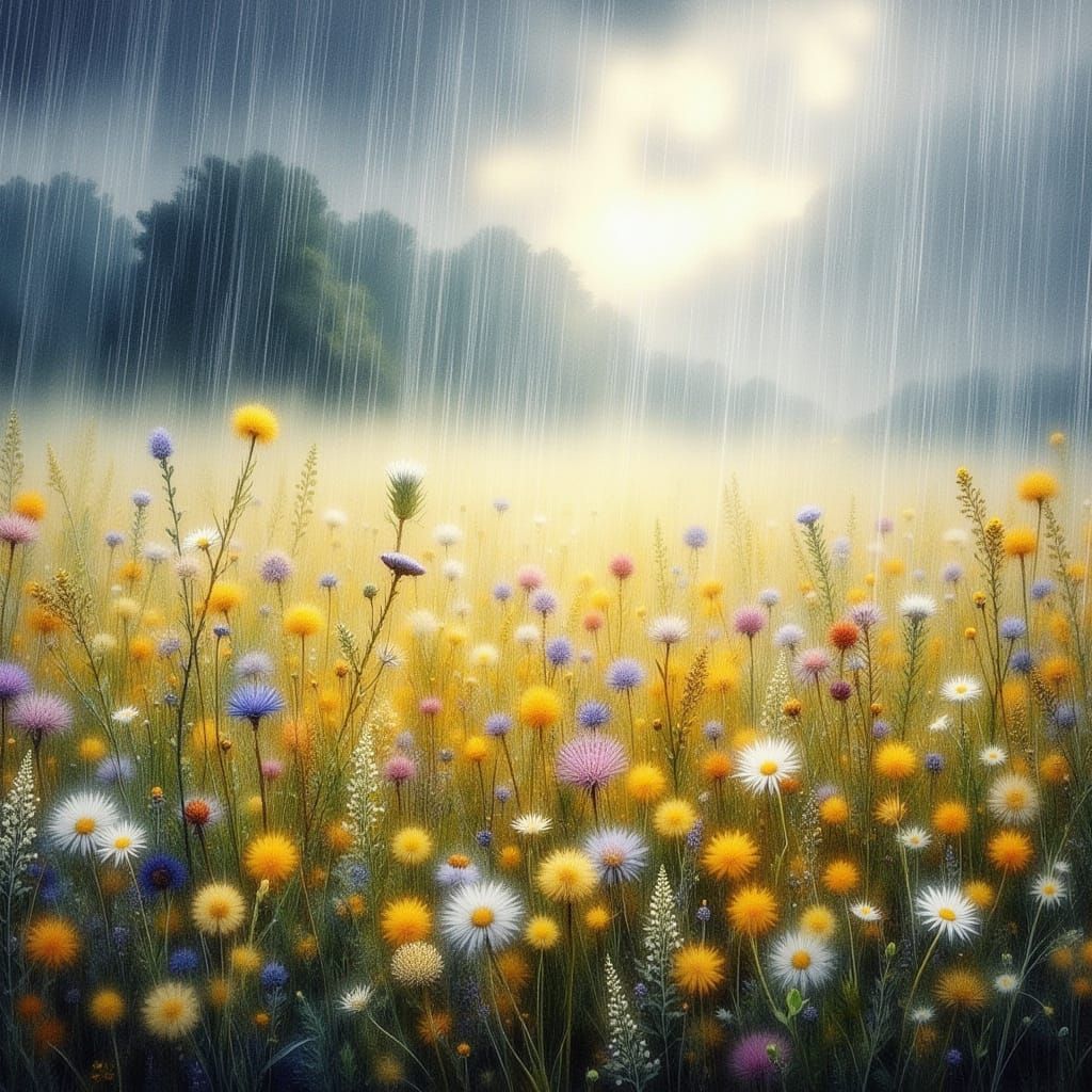 Flowers in the Summer Rain  by @Debi 