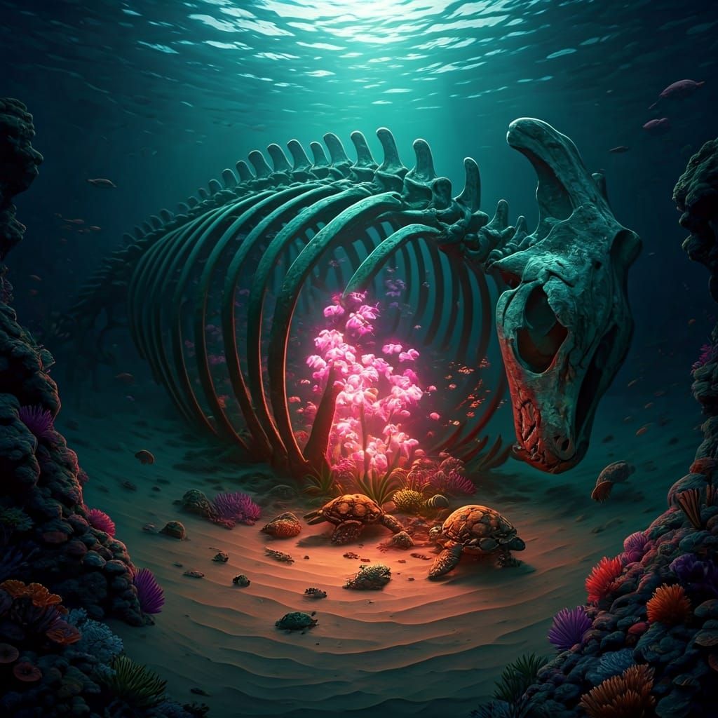 Life and death harmony under the sea.   by @KiwiJellyBean