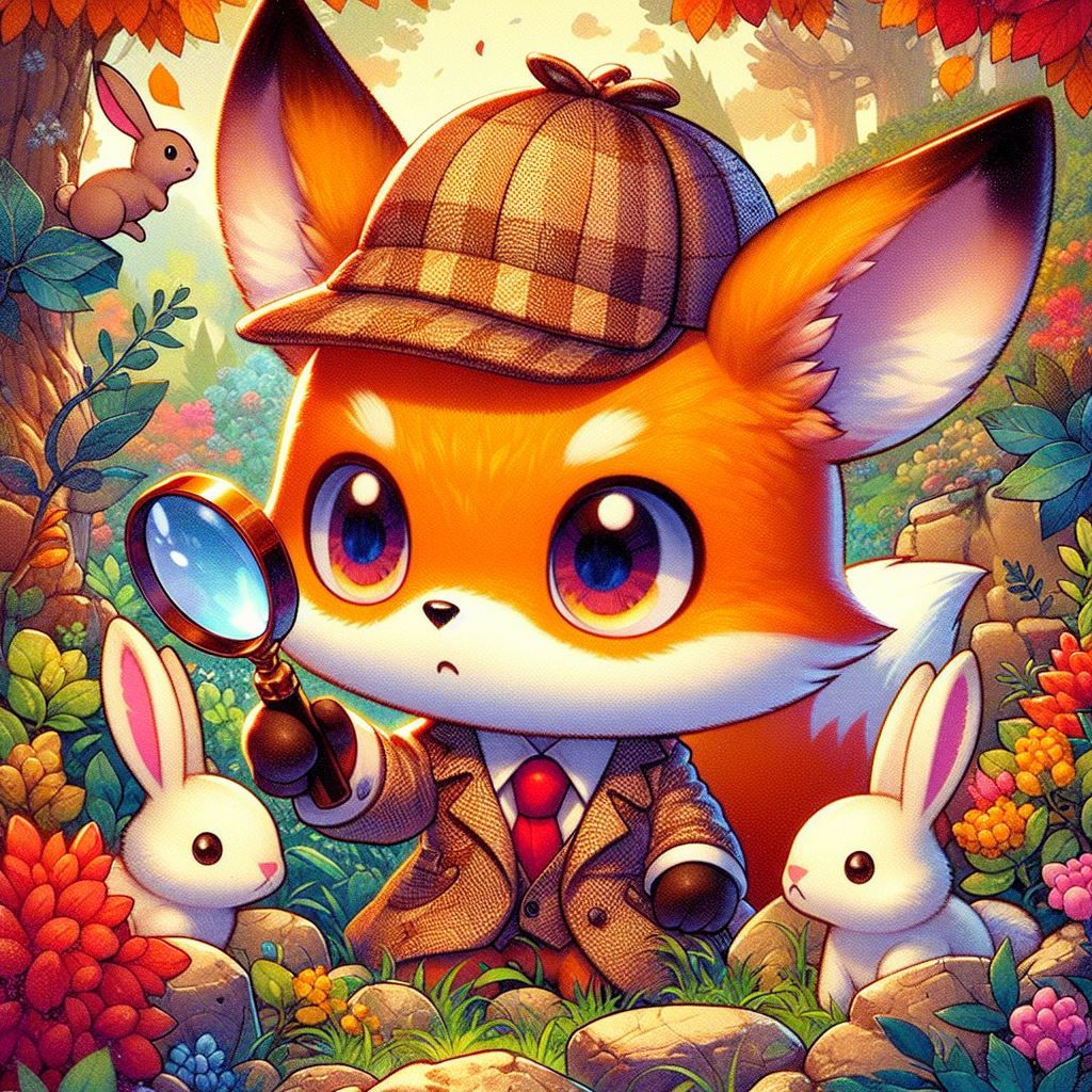 Lil foxdetective searching for the Rabbits
