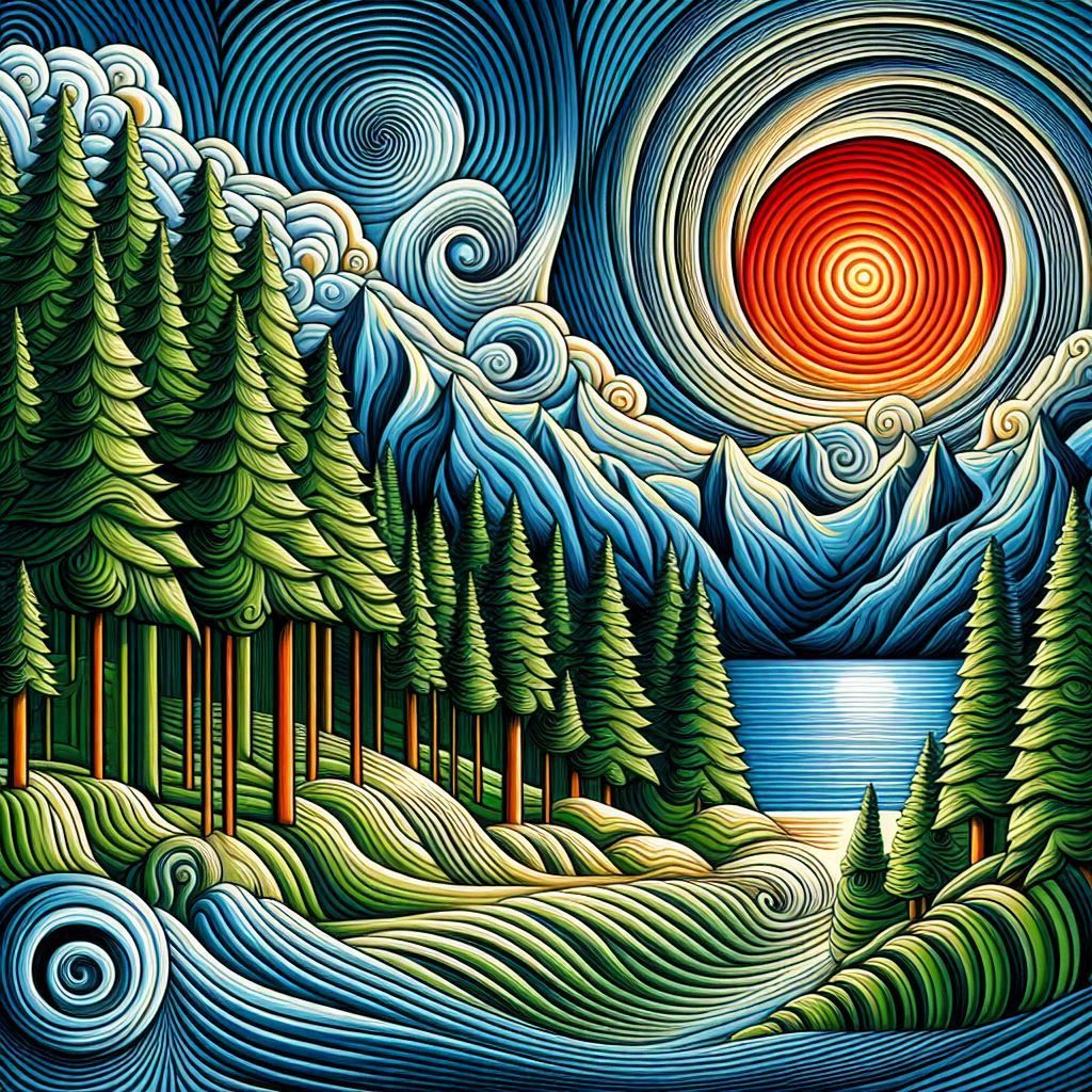 Spiral golden ratio painting