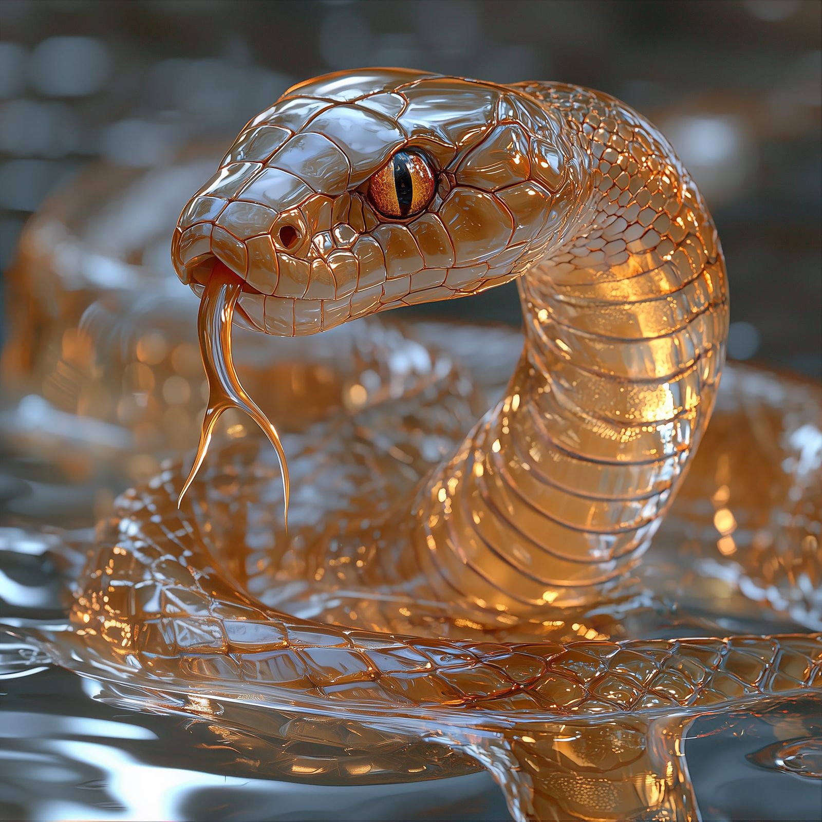 Glass Cobra - AI Generated Artwork - NightCafe Creator