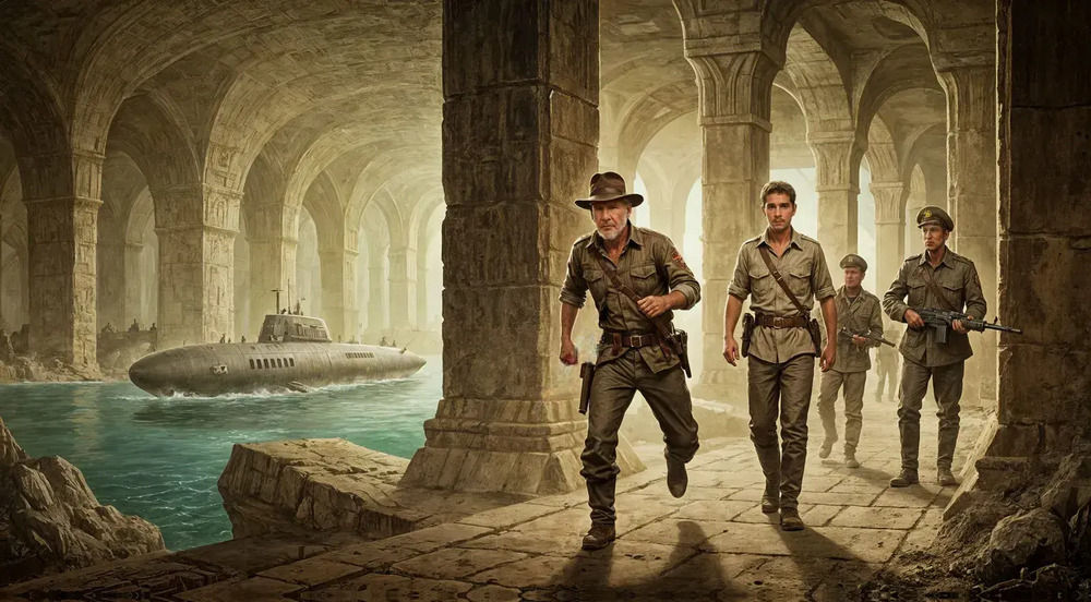 2. Indiana Jones with his Son while guarded by the Soviet So...