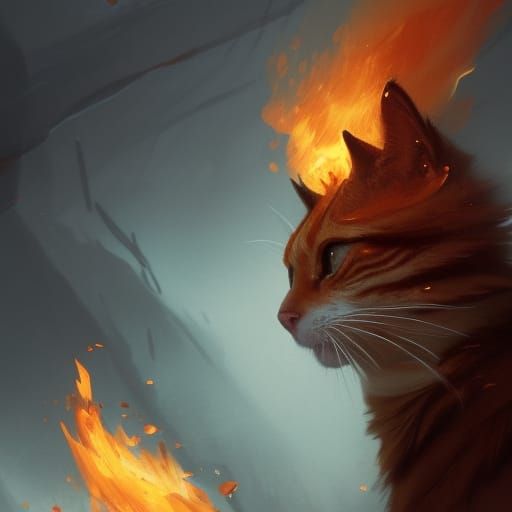 AI Art Generator: Warrior Cats Firestar Design