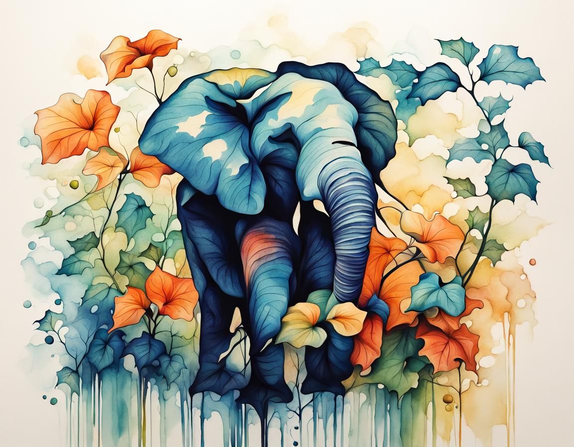 Elephante in flowers AI Generated Artwork NightCafe Creator