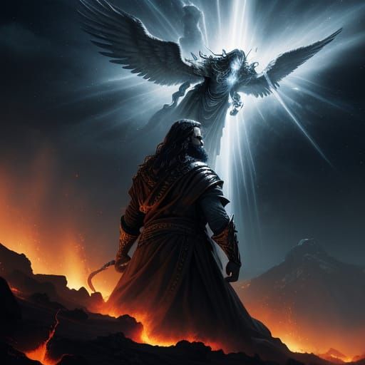 Jesus vs. Devil in Cosmic Battle: Hyper-Realistic Digital Pa...