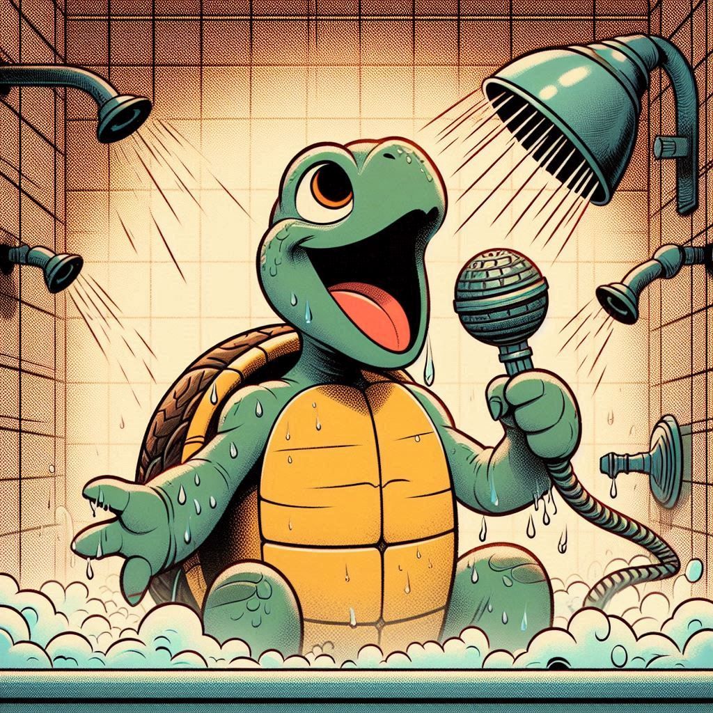 Turtle Singing in the Shower