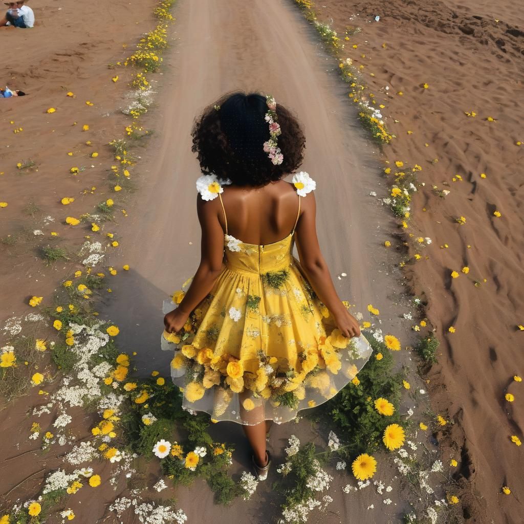 Woman Watching Sunset with Ice Cream