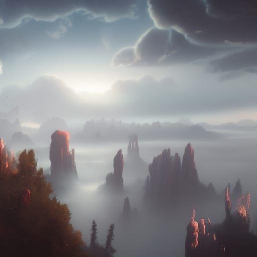 Magical clouds that are misty