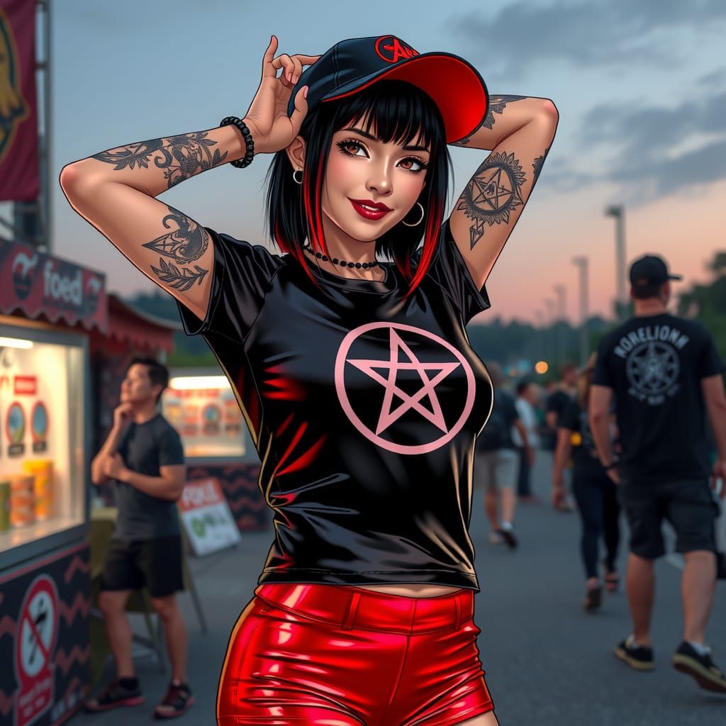 Shiny Goth Girl at Rock Festival