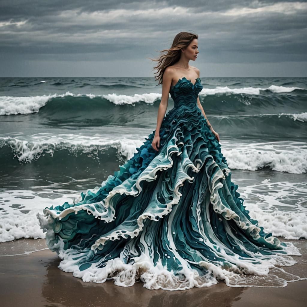 Flowing in an Ocean dress for the Met Gala