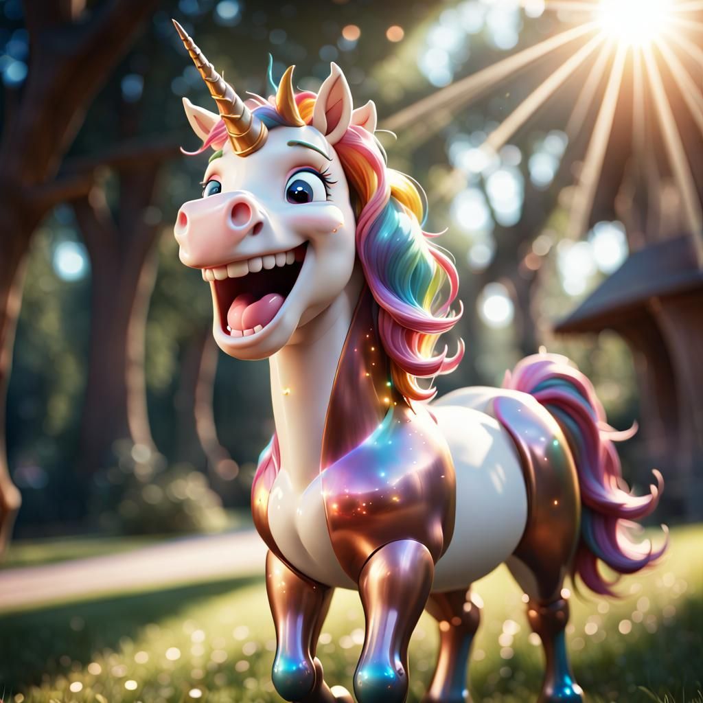 Laughing Unicorn - AI Generated Artwork - NightCafe Creator