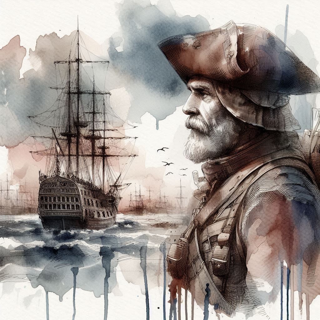 Old Captain and his sailing ship