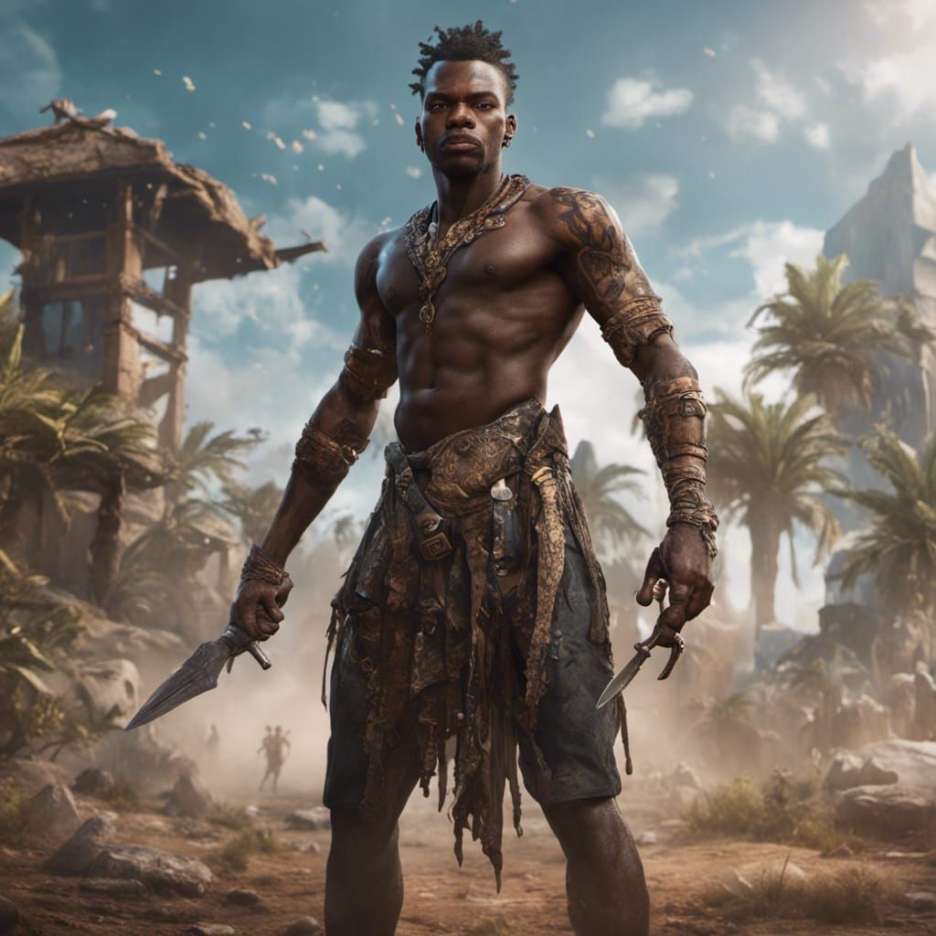 African American male warrior