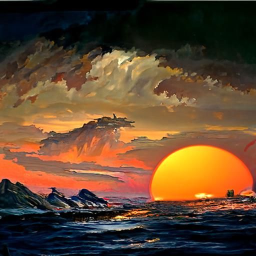 Sunset over the bay