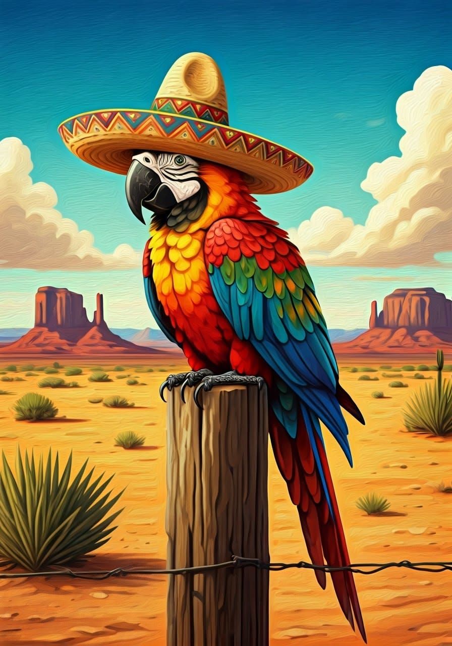 Parrot in the Desert  by @Persephone