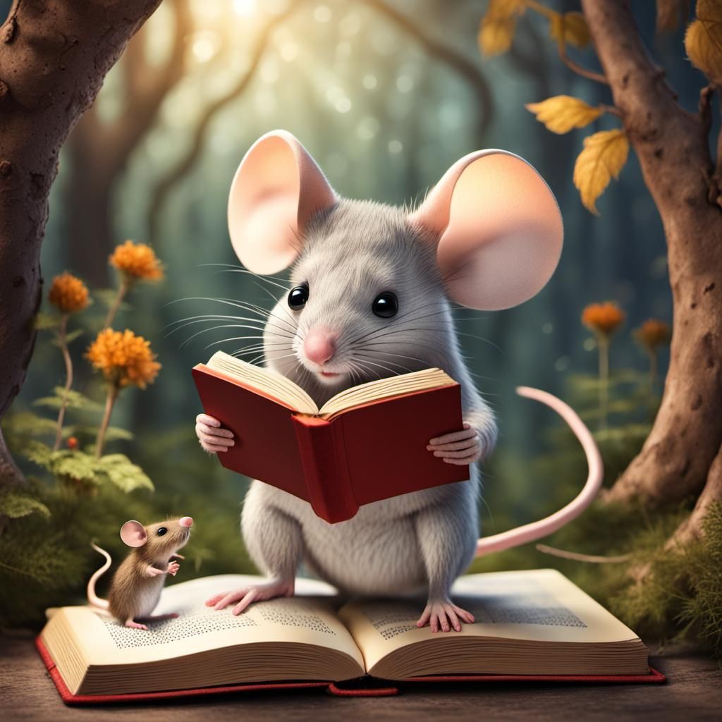 Little mouse reading book