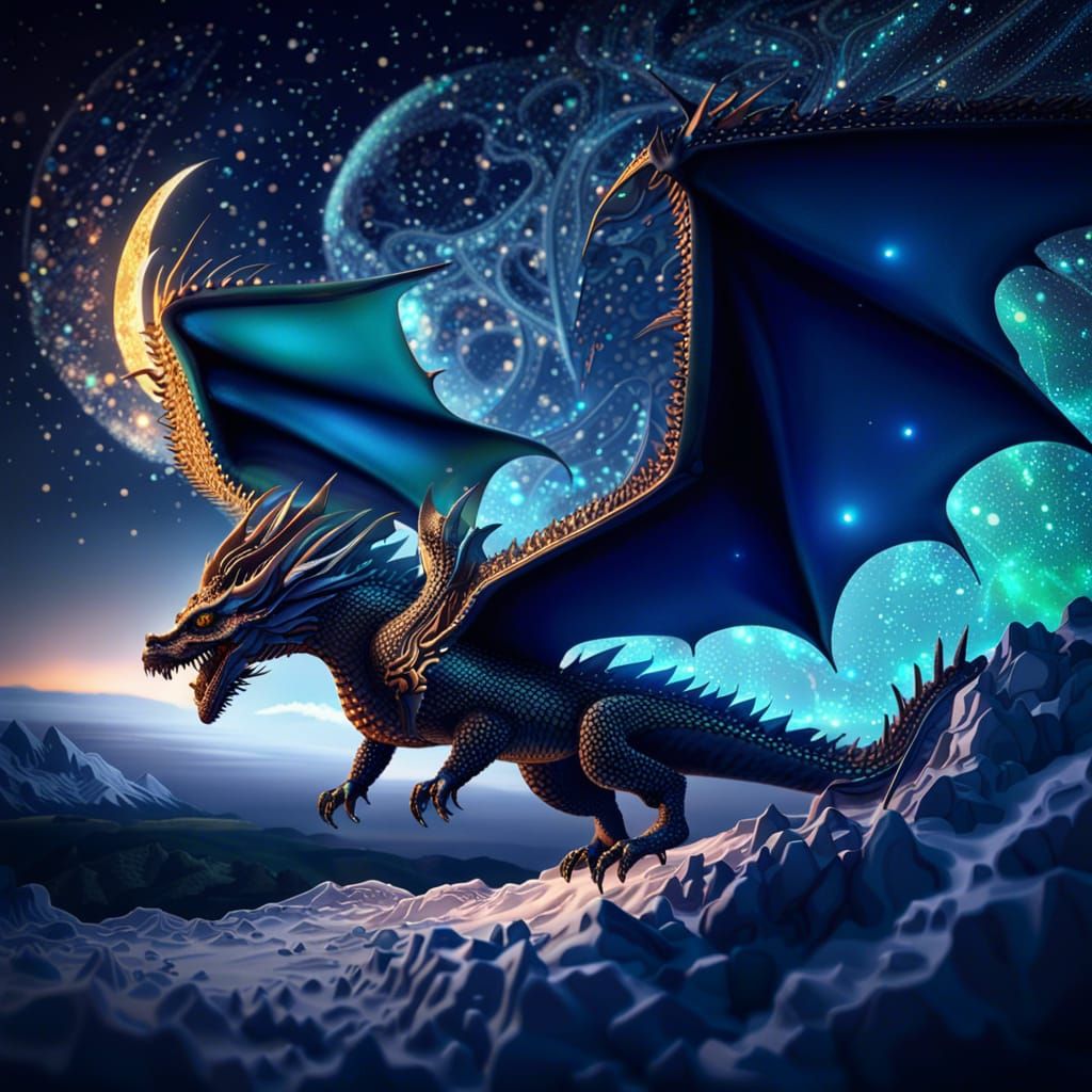 Galactic Feathred Dragon - AI Generated Artwork - NightCafe Creator