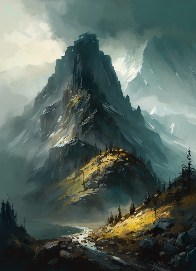 The Lonely Mountain - AI Generated Artwork - NightCafe Creator