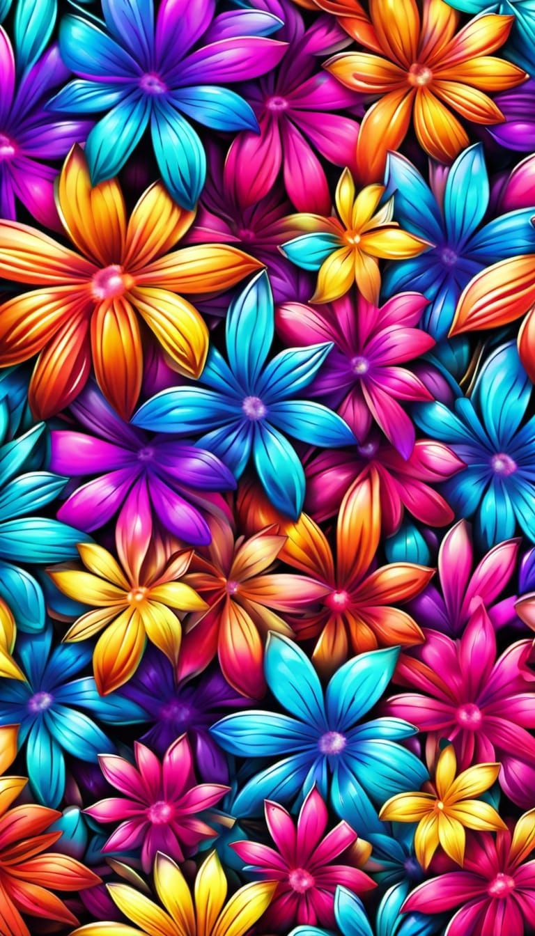 Flower Wall - AI Generated Artwork - NightCafe Creator