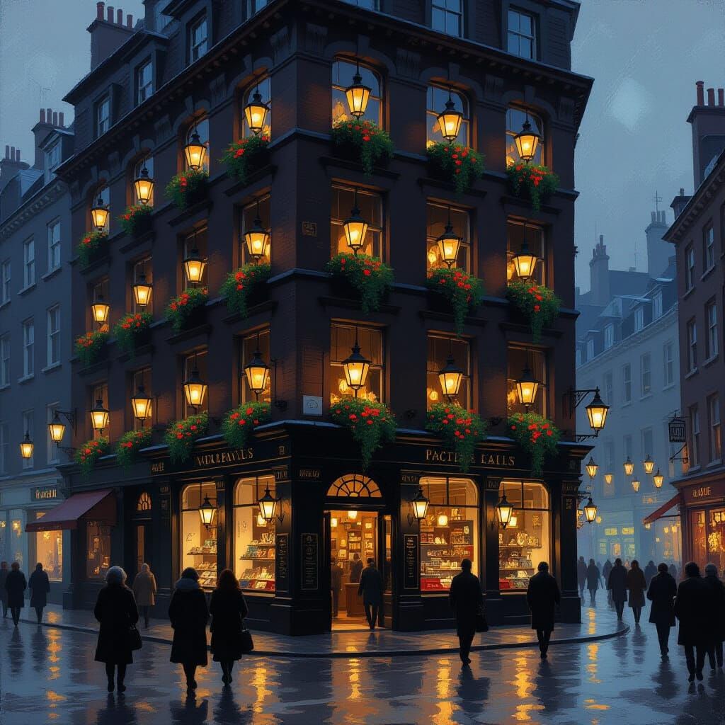 Many lanterns in the city