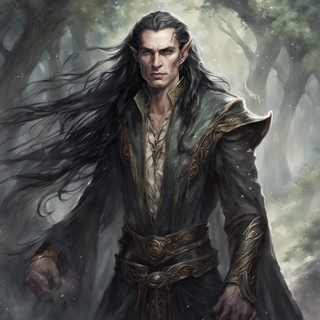 elf sorcerer whose very presence oozes darkness and malevolence. Tall ...