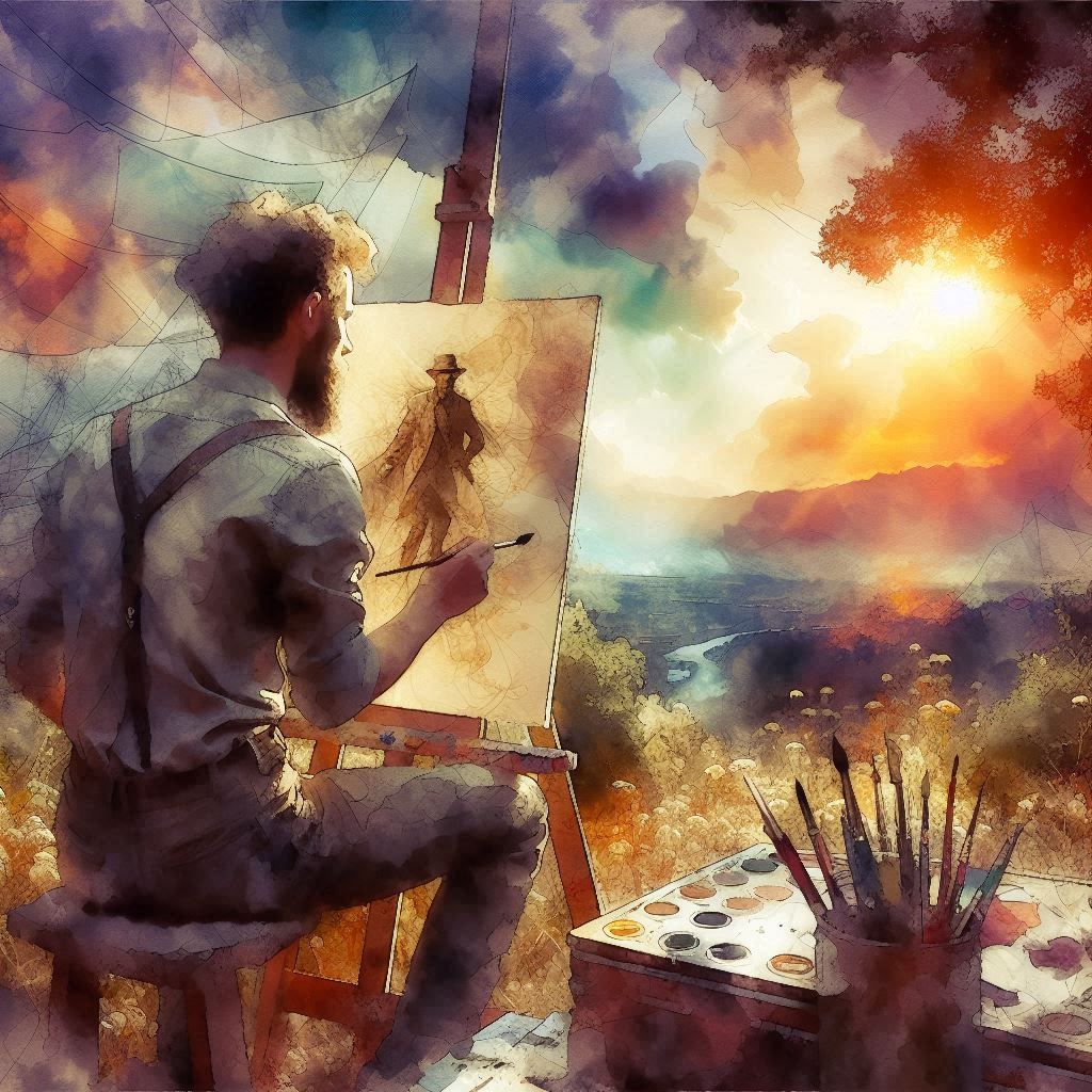 The artist in full creation