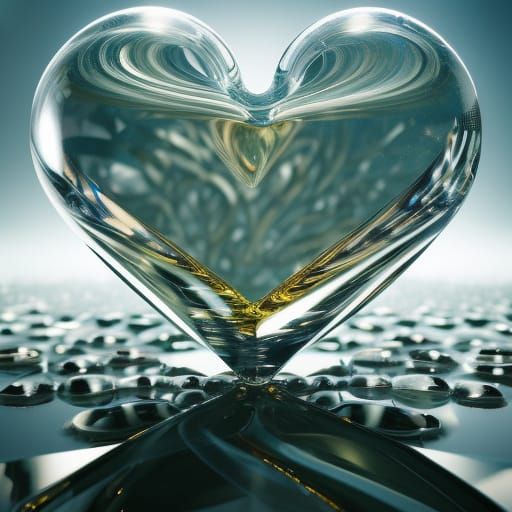 ultra shiny glass heart shape with colourful background, highly detailed,  cinematic, photo-realistic - AI Generated Artwork - NightCafe Creator