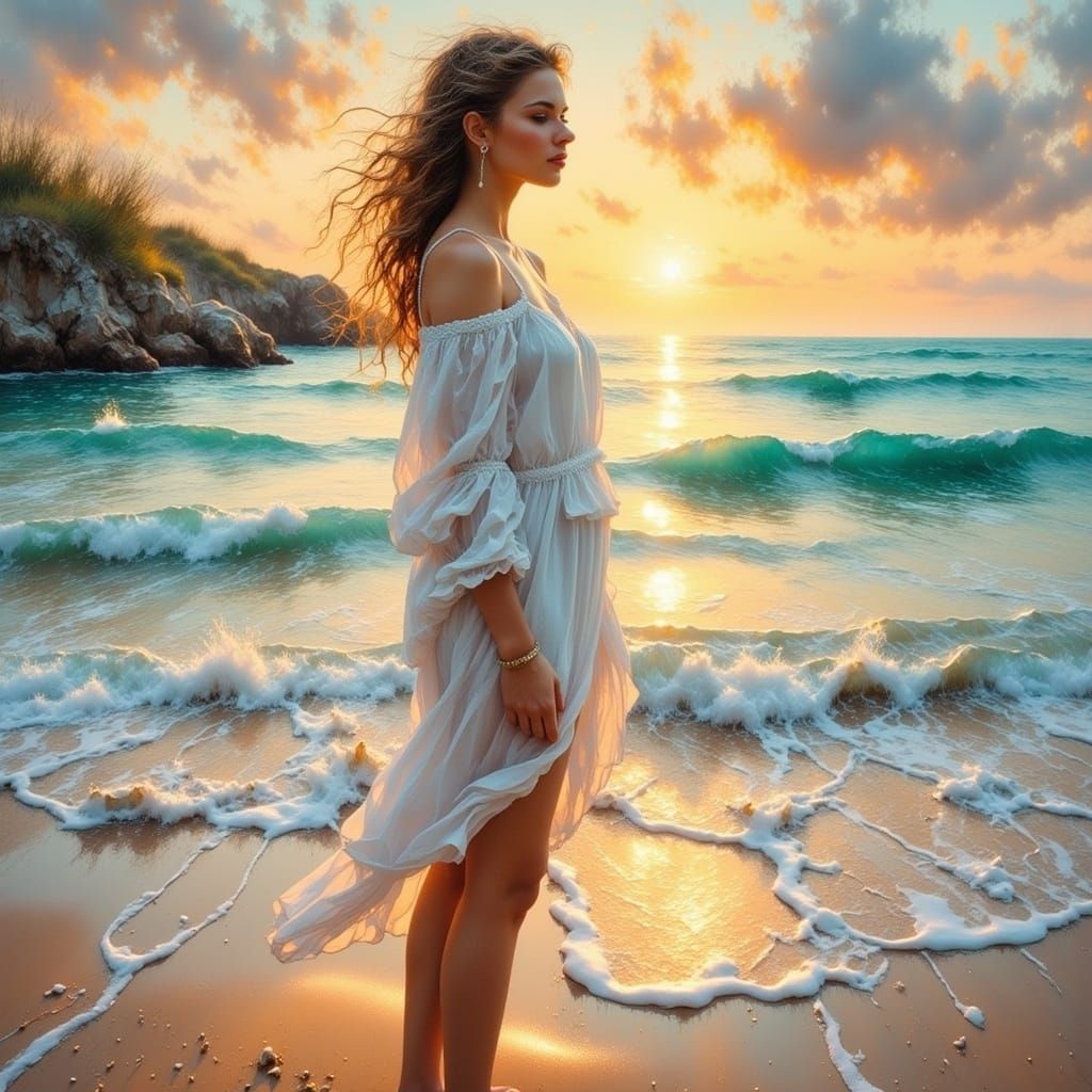 A beautiful landscape of the beach<lora:Realistic time:1.0> 