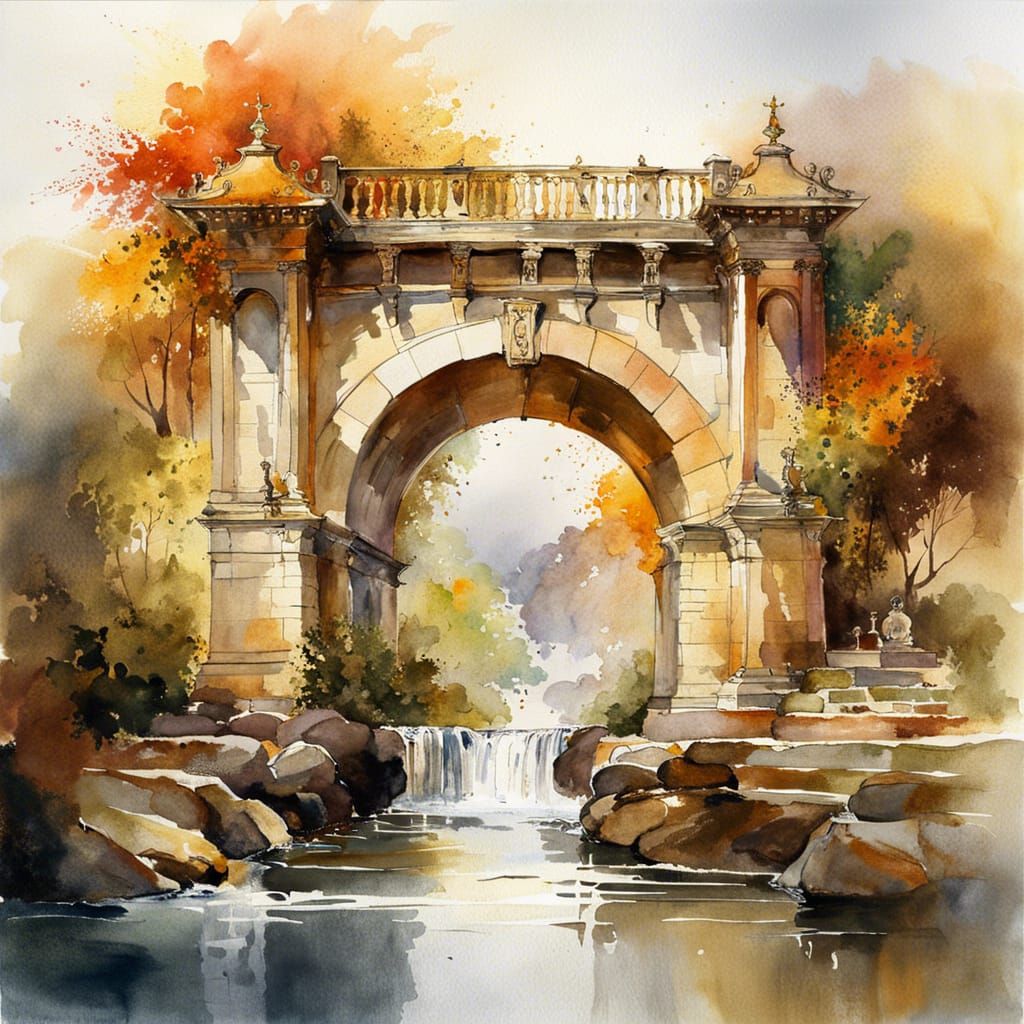 Ancient stone bridge  by @Kreatiwe-eye