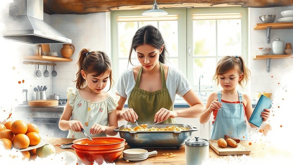 A mother and her daughters, baking in a farmhouse kitchen artwork harmoniously blends Willem Haenraets ...  by @keith